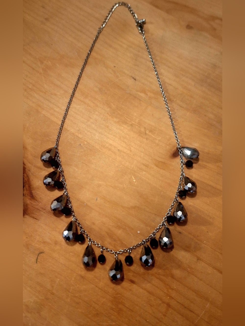 Clearance- 6 For $30-Black Bead And Hematite Necklace